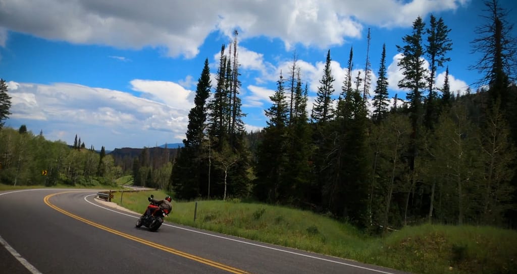 Motorcycle on a mountain road